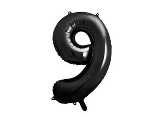 Folinis balionas 0 skaičius 86 cm, juodas kaina ir informacija | Balionai | pigu.lt