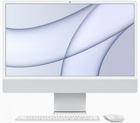 Kompiuteris Apple iMac 24” 4.5K Retina, M1 8C CPU, 7C 8/256GB Silver INT  MGTF3ZE/A kaina | pigu.lt