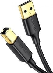 Spausdintuvo laidas UGREEN, USB 2.0 A-B, paauksuotas, 1 m juodas kaina ir informacija | Kabeliai ir laidai | pigu.lt