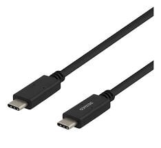 Kabelis DELTACO USB 2.0, Type C - Type C, 1m, juodas / USBC-2001M kaina ir informacija | Kabeliai ir laidai | pigu.lt