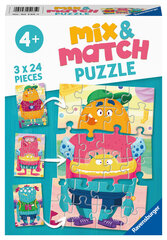 Dėlionė Ravensburger Mix-up Monsters, 3x24 d., 05135 kaina ir informacija | Dėlionės (puzzle) | pigu.lt