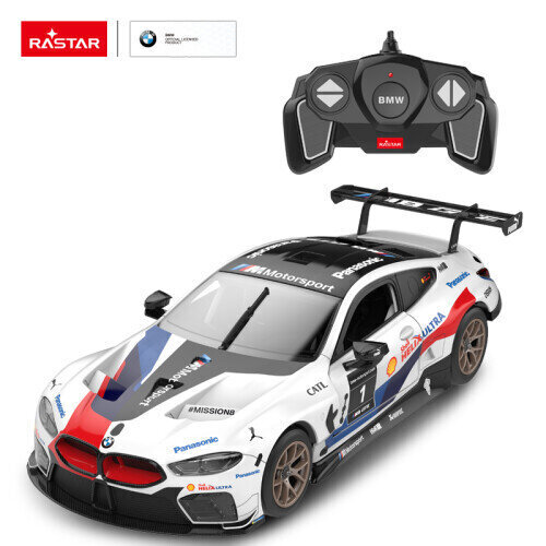 Radijo bangomis valdomas, sudedamas automodelis Rastar 1:18 BMW M8 GTE, 97200 цена и информация | Žaislai berniukams | pigu.lt