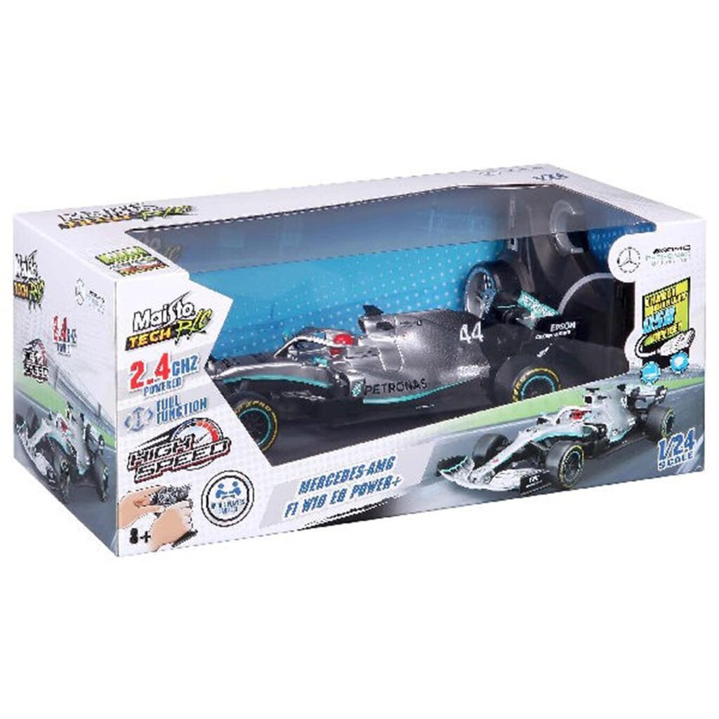 Radijo bangomis valdomas automodelis MAISTO TECH 1:24 F1 Mercedes AMG W10, 82352 kaina ir informacija | Žaislai berniukams | pigu.lt