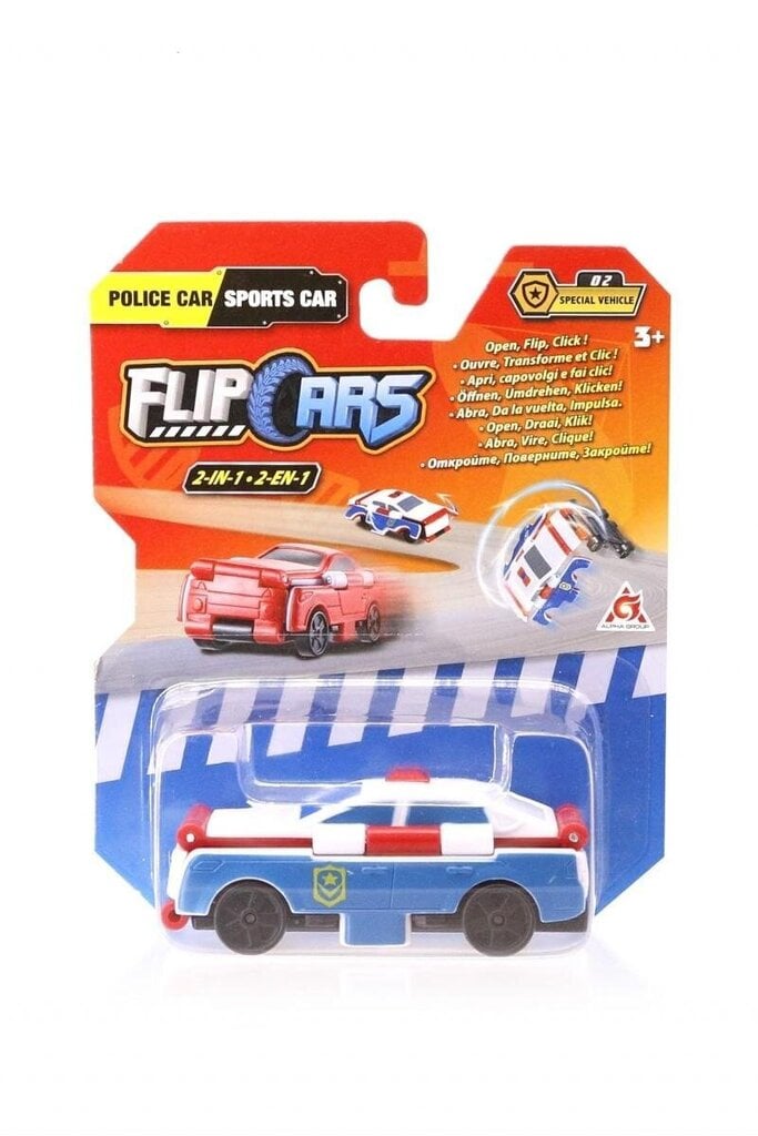 Žaislinis policijos ir sportinis automobilis 2in1 FLIPCARS, EU463875-04 kaina ir informacija | Žaislai berniukams | pigu.lt