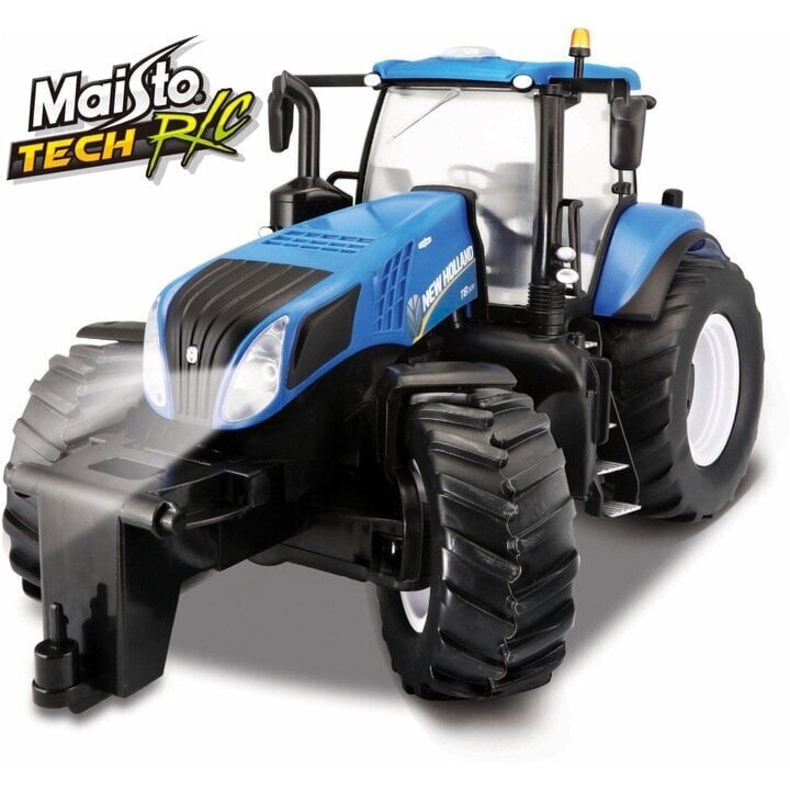 Radijo bangomis valdomas traktorius su sniego valytuvu MAISTO TECH 1:16 New Holland, 82303 kaina ir informacija | Žaislai berniukams | pigu.lt