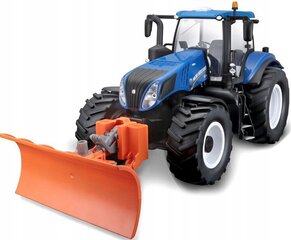 Radijo bangomis valdomas traktorius su sniego valytuvu MAISTO TECH 1:16 New Holland, 82303 kaina ir informacija | Žaislai berniukams | pigu.lt