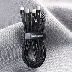 Baseus Rapid 3in1 USB Typ C - USB Typ C / Lightning / micro USB cable 20 W 1,5 m green (CAMLT-SC06) цена и информация | Кабели для телефонов | pigu.lt