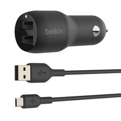 Belkin Dual USB-A Car Charger 24W + USB- цена и информация | Зарядные устройства для телефонов | pigu.lt