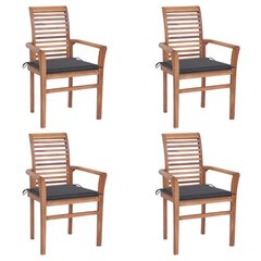 Lauko kėdės su pagalvėlėmis, 4 vnt., rudos kaina ir informacija | Lauko kėdės, foteliai, pufai | pigu.lt