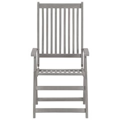 vidaXL Atlošiamos sodo kėdės, 3vnt., pilkos spalvos, akacijos masyvas kaina ir informacija | Lauko kėdės, foteliai, pufai | pigu.lt