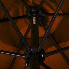 Lauko skėtis su metaliniu stulpu, terakota spalvos, 300cm kaina ir informacija | Skėčiai, markizės, stovai | pigu.lt