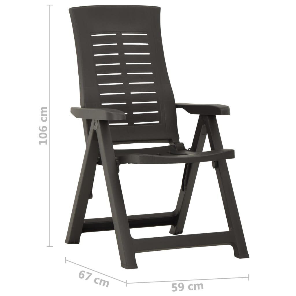 Atlošiamos sodo kėdės, 2 vnt, pilkos kaina ir informacija | Lauko kėdės, foteliai, pufai | pigu.lt