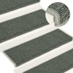 Laiptų kilimėliai, 15vnt., žalios spalvos, 65x25cm цена и информация | Ковры | pigu.lt