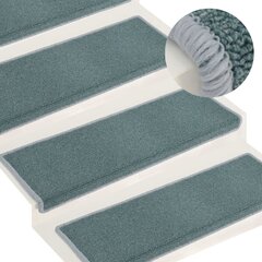 Laiptų kilimėliai, 65x25 cm, 15 vnt, mėlyni kaina ir informacija | Kilimai | pigu.lt