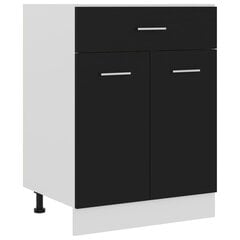 vidaXL Apatinė spintelė su stalčiumi, juoda, 60x46x81,5cm, MDP цена и информация | Кухонные шкафчики | pigu.lt
