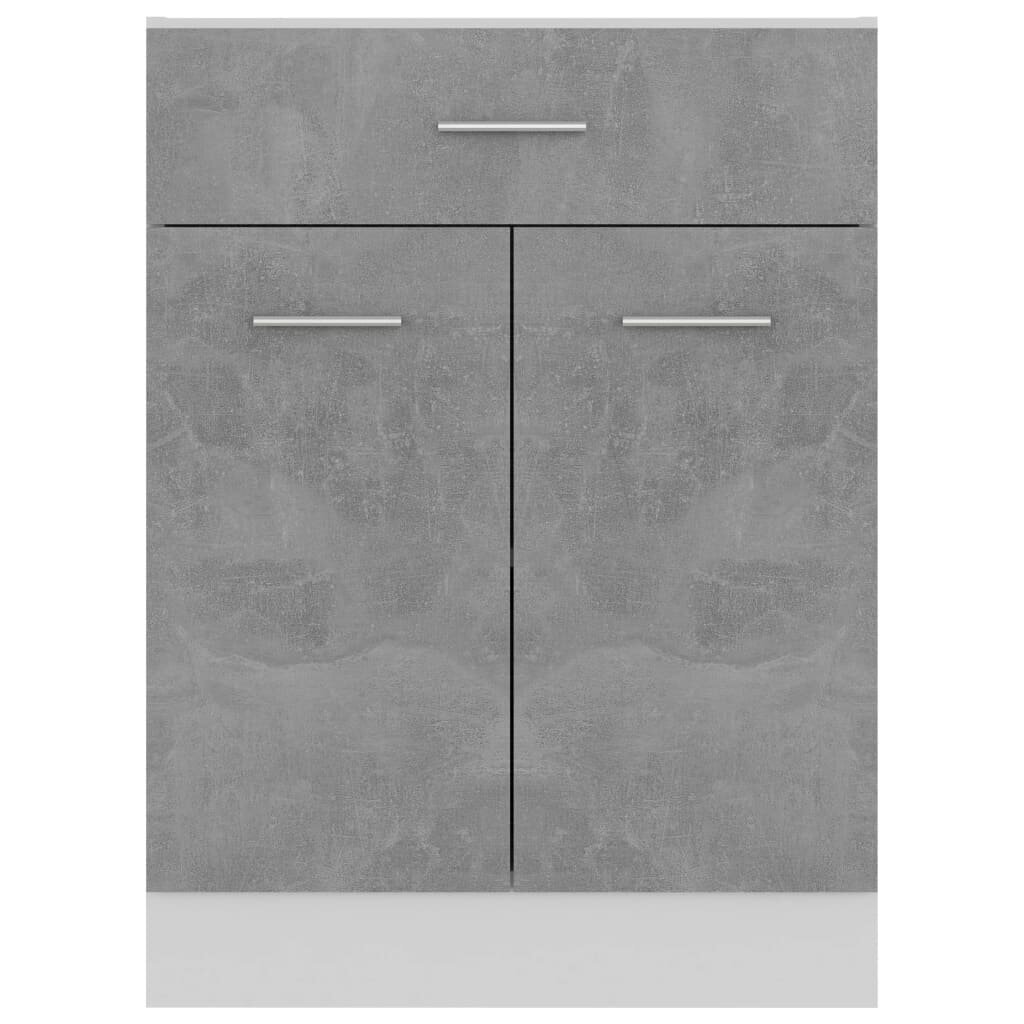 vidaXL Apatinė spintelė su stalčiumi, betono pilka, 60x46x81,5cm, MDP kaina ir informacija | Virtuvinės spintelės | pigu.lt
