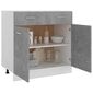 vidaXL Apatinė spintelė su stalčiumi, betono pilka, 80x46x81,5cm, MDP kaina ir informacija | Virtuvinės spintelės | pigu.lt