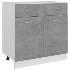 vidaXL Apatinė spintelė su stalčiumi, betono pilka, 80x46x81,5cm, MDP цена и информация | Кухонные шкафчики | pigu.lt