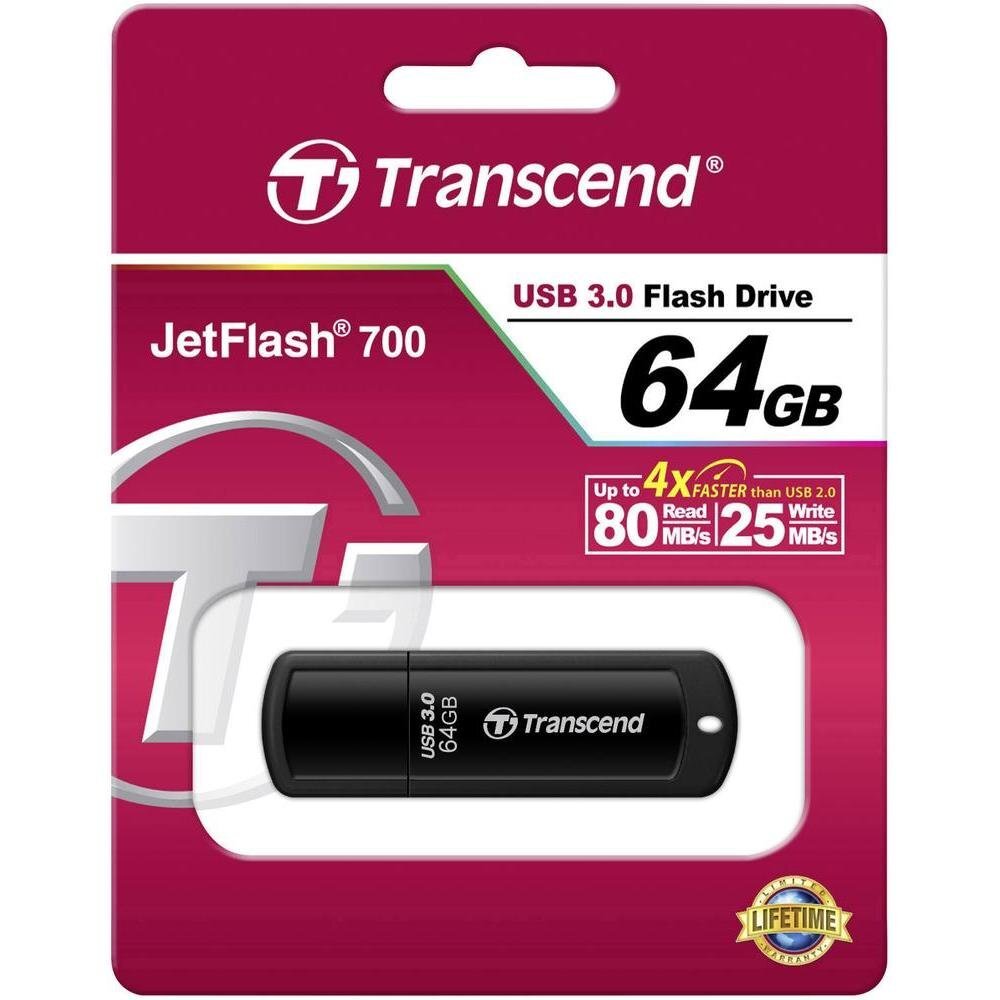 Transcend JetFlash 700 64GB USB 3.0 kaina ir informacija | USB laikmenos | pigu.lt