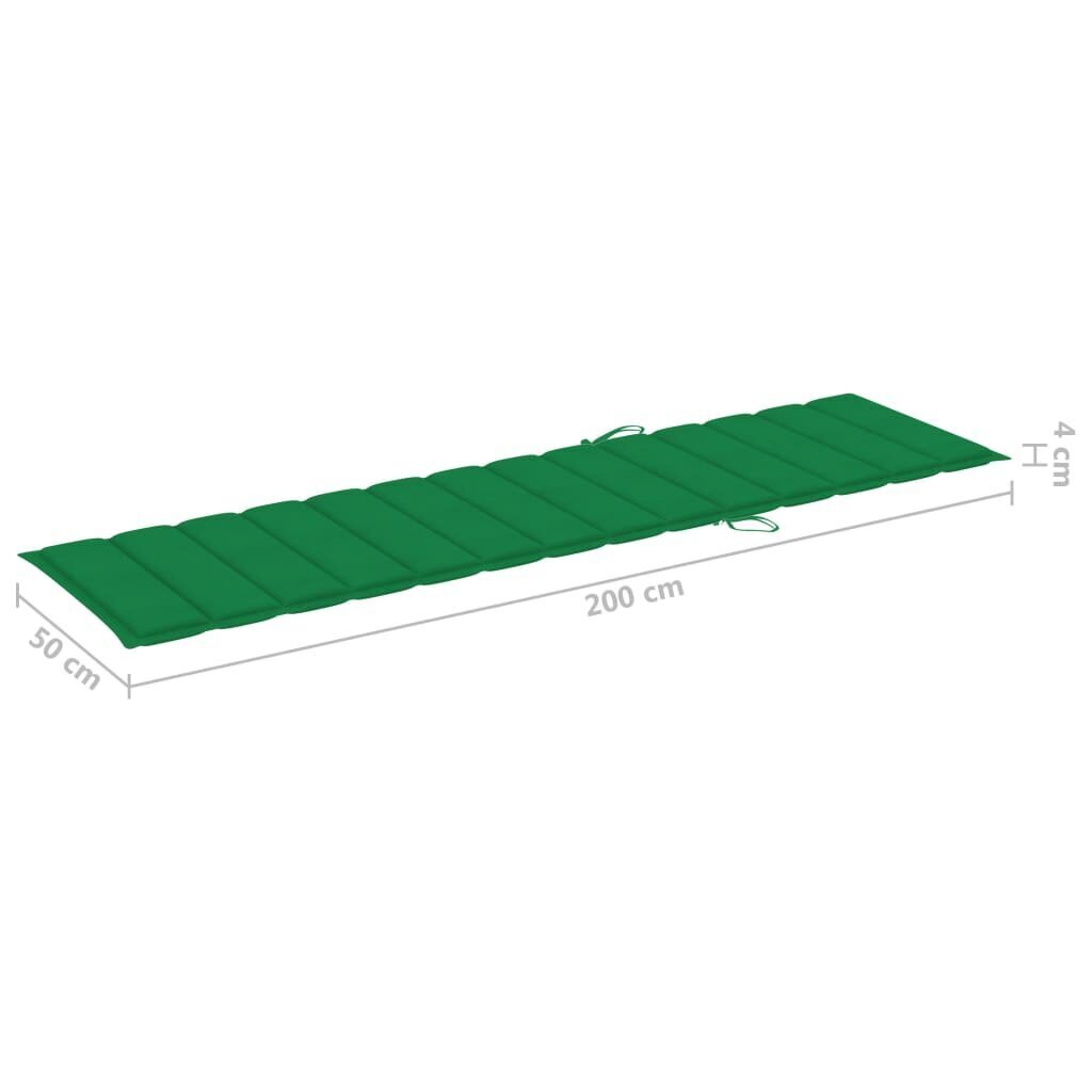 Saulės gulto čiužinukas, 200x50x4 cm, žalias цена и информация | Pagalvės, užvalkalai, apsaugos | pigu.lt