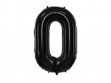 Folinis balionas skaičius 0 juodas, 86 cm kaina ir informacija | Balionai | pigu.lt