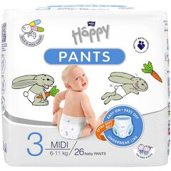 Подгузники-трусики Happy Pants Midi, 3. размер (6-11 кг), 26 шт. цена и информация | Happy Товары для детей и младенцев | pigu.lt