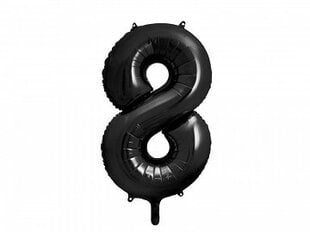 Folinis balionas skaičius 8 juodas, 86 cm kaina ir informacija | Balionai | pigu.lt