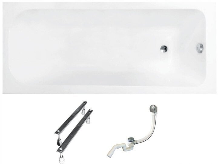 Akrilinė vonia Mexen Vega su sifonu, 150x70 cm цена и информация | Vonios | pigu.lt