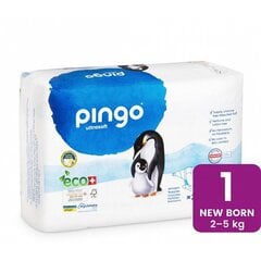 Sauskelnės su drėgmės indikatoriumi Pingo Newborn 1 (2-5kg), 27 vnt. kaina ir informacija | Sauskelnės | pigu.lt