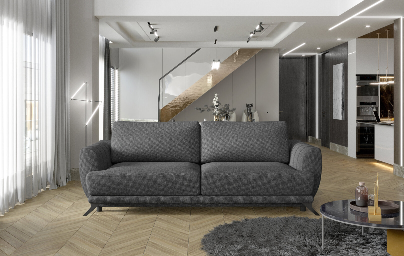 Sofa-lova NORE Megis 05, pilka kaina ir informacija | Sofos | pigu.lt