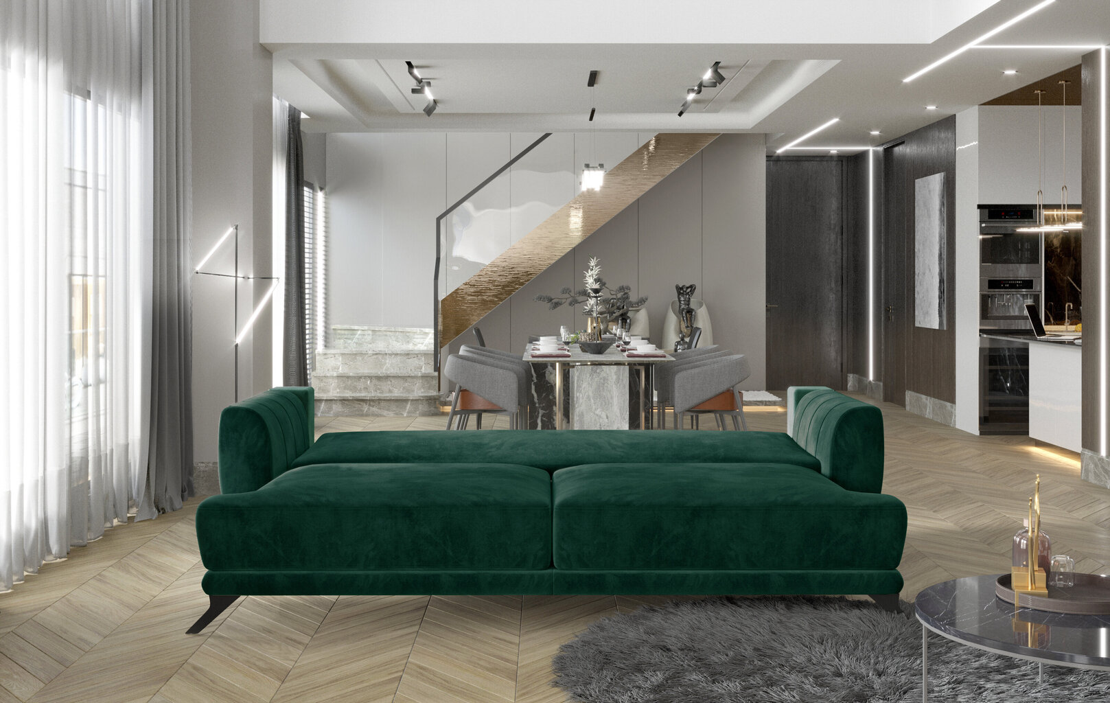 Sofa-lova NORE Megis 09, žalia kaina ir informacija | Sofos | pigu.lt
