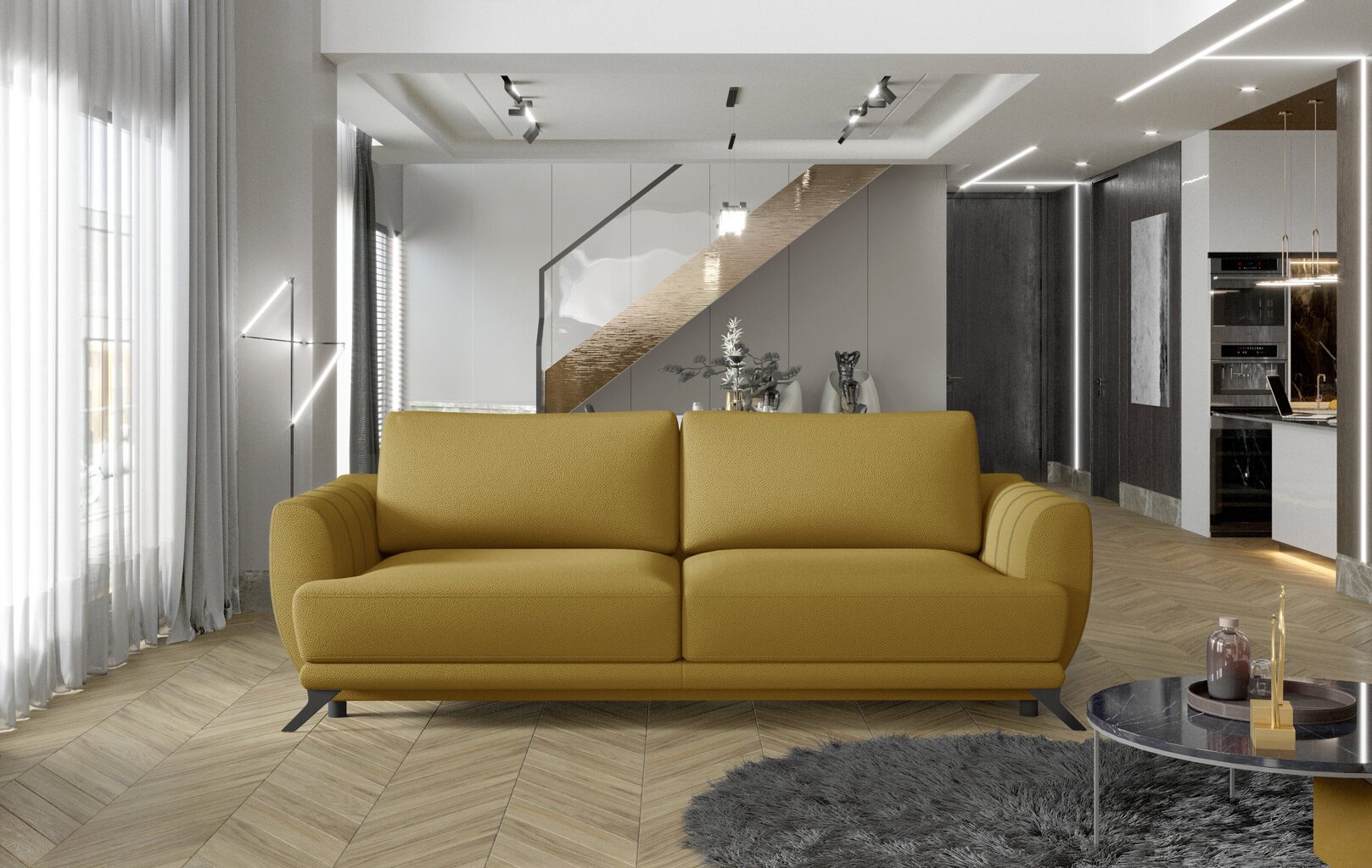 Sofa-lova NORE Megis 23, geltona kaina ir informacija | Sofos | pigu.lt