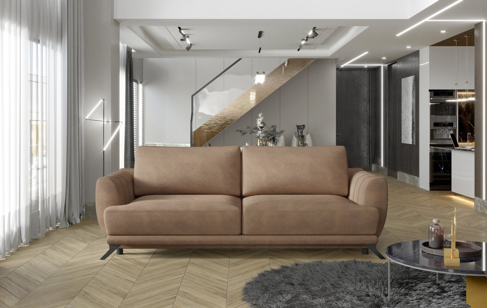 Sofa-lova NORE Megis 26, ruda kaina ir informacija | Sofos | pigu.lt