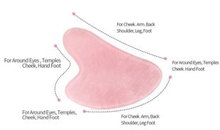 GUA SHA rožinio kvarco akmens masažuoklis kaina ir informacija | Veido masažuokliai | pigu.lt