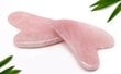GUA SHA rožinio kvarco akmens masažuoklis kaina ir informacija | Veido masažuokliai, valymo įrankiai | pigu.lt