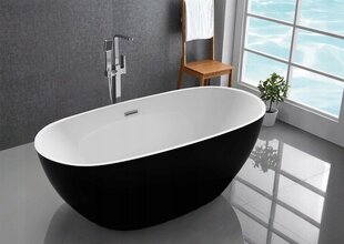 Akrilinė vonia Mexen Eris su sifonu, black/white, 170x85 cm kaina ir informacija | Vonios | pigu.lt