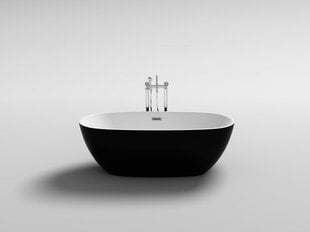 Akrilinė vonia Mexen Eris su sifonu, black/white, 170x85 cm kaina ir informacija | Vonios | pigu.lt