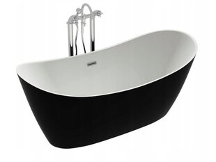 Akrilinė vonia Mexen Montana su sifonu, black/white, 170x80 cm kaina ir informacija | Vonios | pigu.lt
