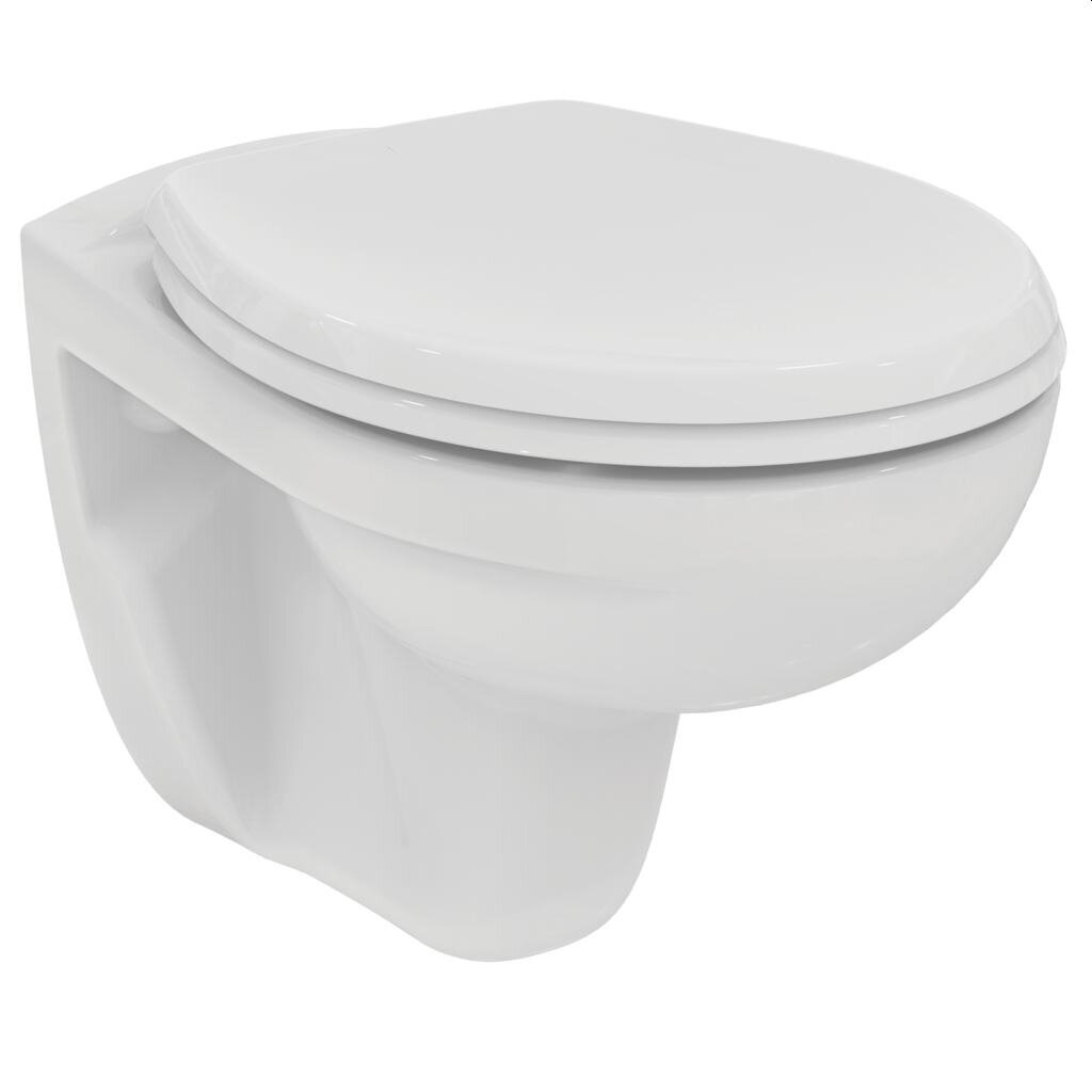 Pakabinamas klozetas Ideal Standard WC EUROVIT Rimless K881001/W303001 su lėtai nusileidžiančiu dangčiu kaina ir informacija | Klozetai | pigu.lt