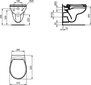 Komplektas pakabinamo klozeto Ideal Standard WC EUROVIT Rimless su lėtai nusileidžiančiu dangčiu kaina ir informacija | Klozetai | pigu.lt