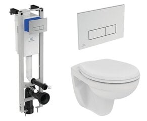 Комплект подвесного унитаза Ideal Standard WC EUROVIT Rimless с медленно опускающейся крышкой цена и информация | Унитазы | pigu.lt