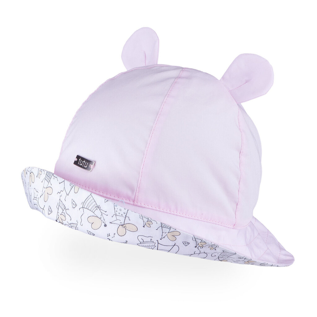 Vienguba kepurė panama su ausytėmis mergaitėms TuTu, rožinė kaina ir informacija | Kepurės, pirštinės, šalikai mergaitėms | pigu.lt