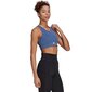 Sportinė liemenėlė moterims Adidas 3-Stripes Sport Bra Top W GL3808, mėlyna kaina ir informacija | Liemenėlės | pigu.lt