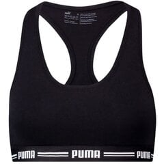 Спортивный бюстгальтер женский Puma Racer Back Top 1P Hang Sports Bra W 907862 04, черный kaina ir informacija | Спортивная одежда для женщин | pigu.lt