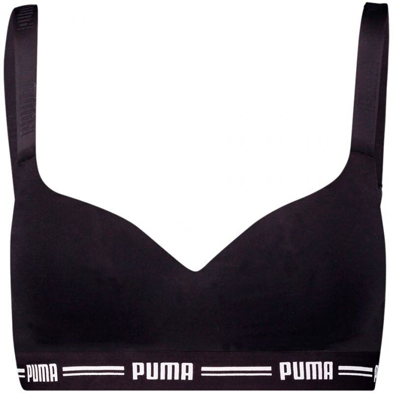 Sportinė liemenėlė moterims Puma Padded Top 1P Hang Sports Bra W 907863 04, juoda kaina ir informacija | Sportinė apranga moterims | pigu.lt
