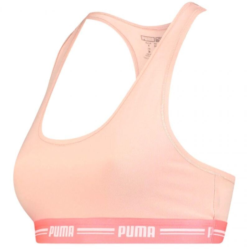 Sportinė liemenėlė moterims Puma Racer Back Top 1P Hang Sports Bra W 907862 06, rožinė kaina ir informacija | Sportinė apranga moterims | pigu.lt