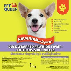 DUCK WRAPPED RAWHIDE TWIST 1kg - antienos suktinukai NIAM NIAM. Skanėstas visų veislių ir dydžių šunims kaina ir informacija | Skanėstai šunims | pigu.lt