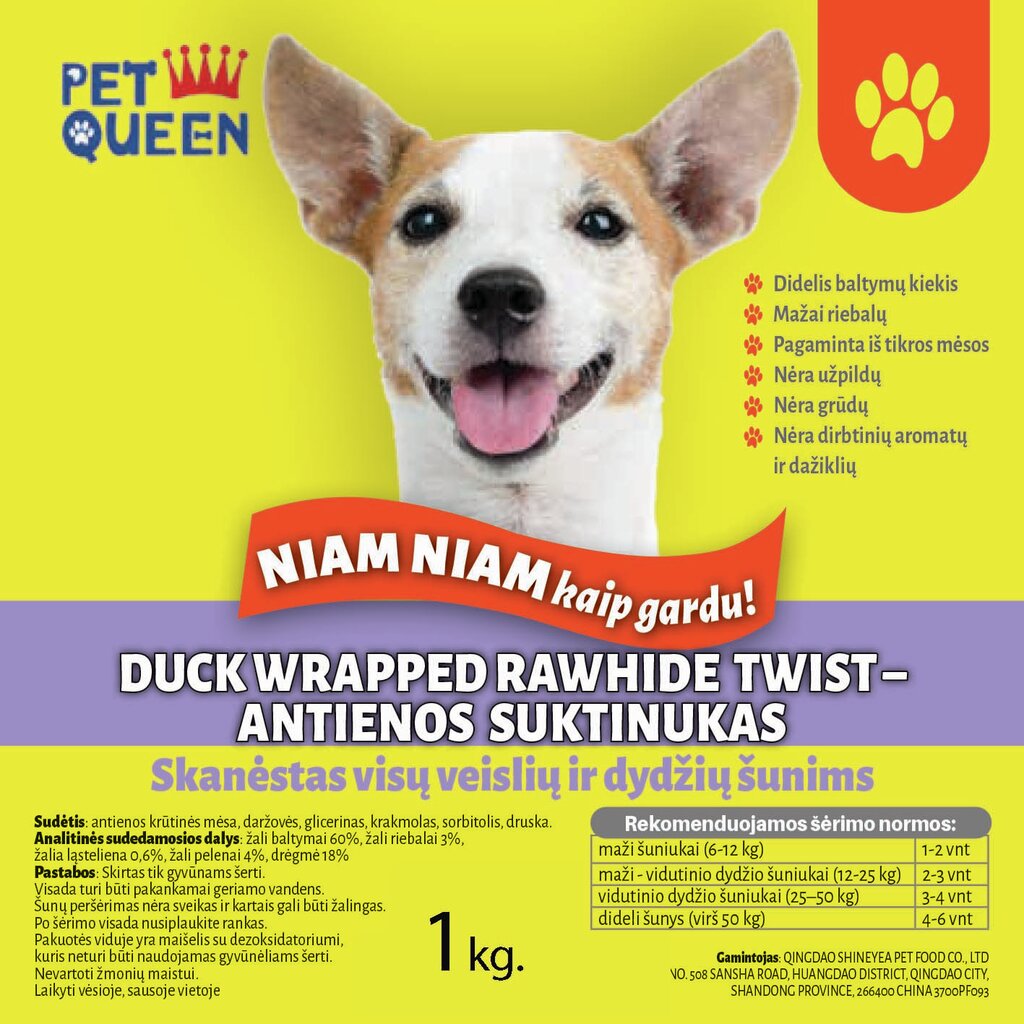 DUCK WRAPPED RAWHIDE TWIST 1kg - antienos suktinukai NIAM NIAM. Skanėstas visų veislių ir dydžių šunims цена и информация | Skanėstai šunims | pigu.lt