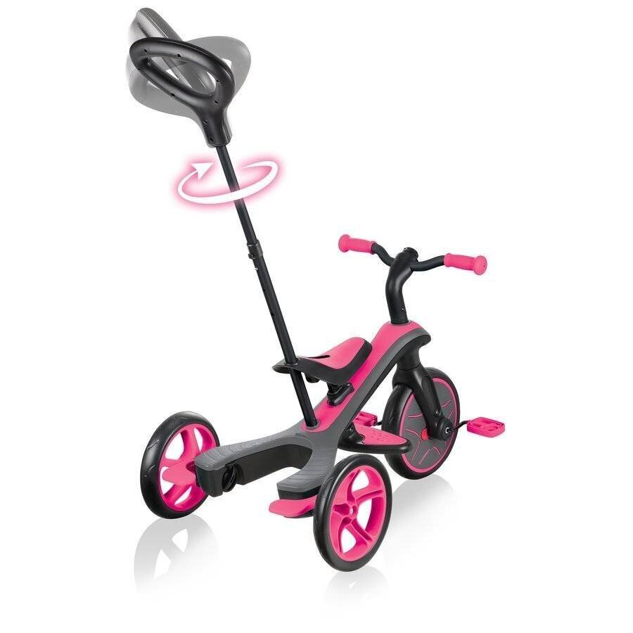 Paspirtukas Globber Trike Explorer 4in1, rožinis, 632-110 kaina ir informacija | Triratukai | pigu.lt