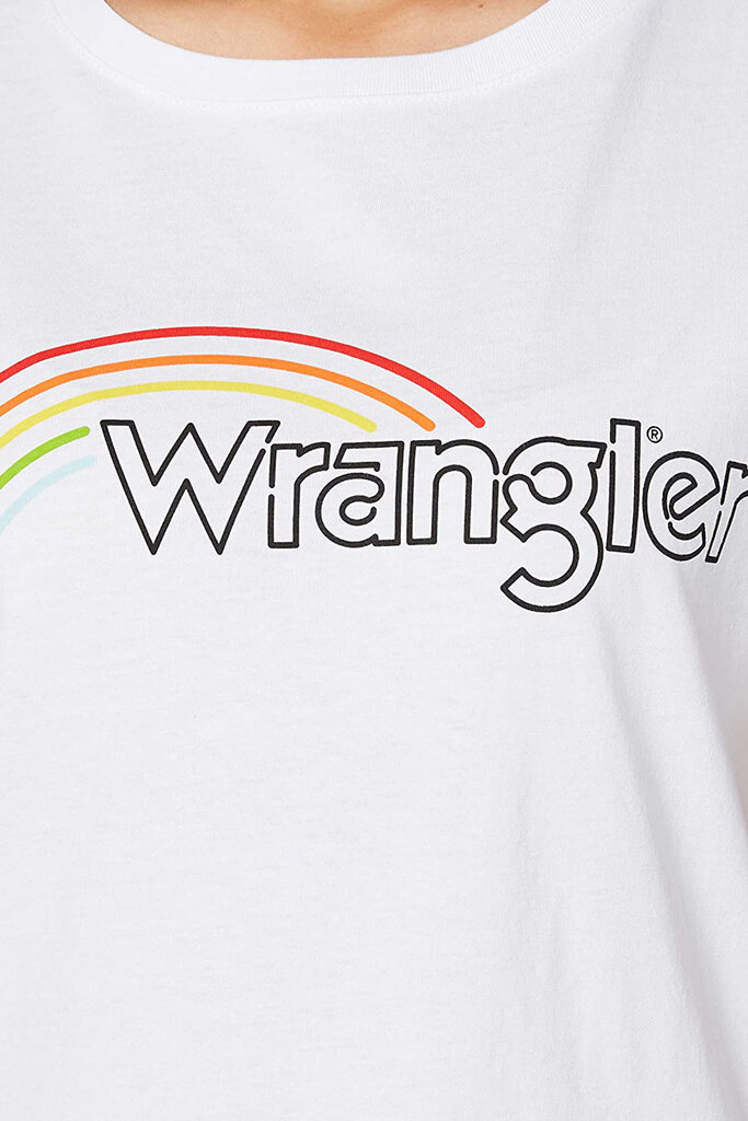 Marškinėliai moterims Wrangler Rainbow Tee W7ZBD3989, balti цена и информация | Marškinėliai moterims | pigu.lt